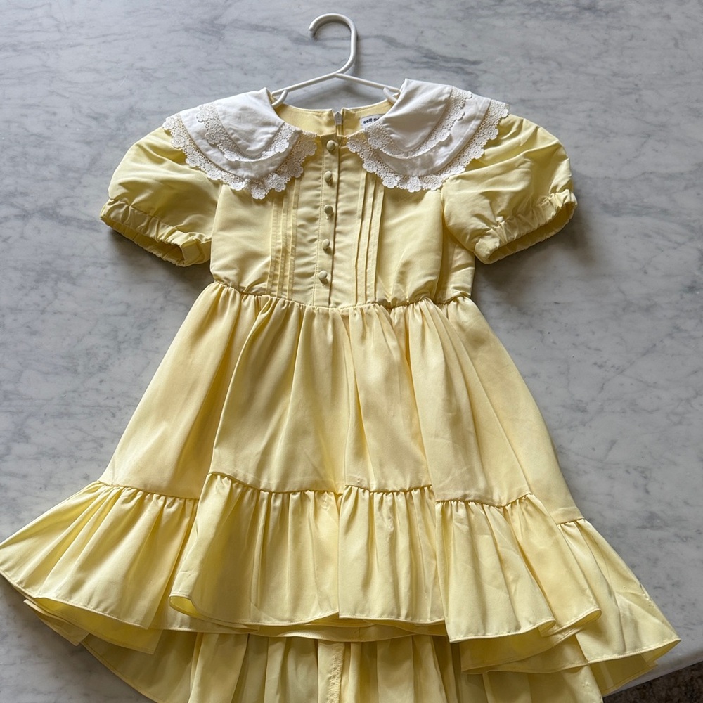 Self-Portrait Yellow Kids Dress with White Collar